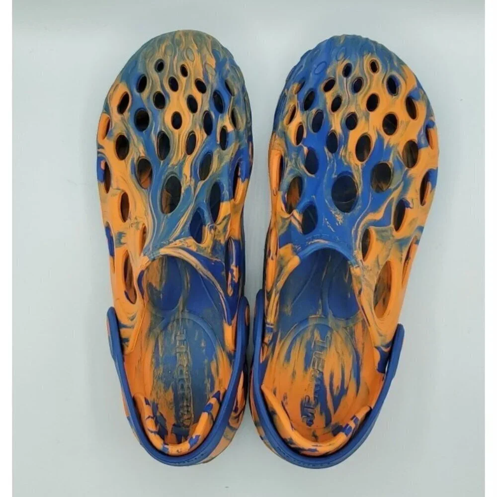 Merrell Hydro Moc Water Shoes Clogs Sandal Orange Blue Men 9 Women 10.5 Unisex